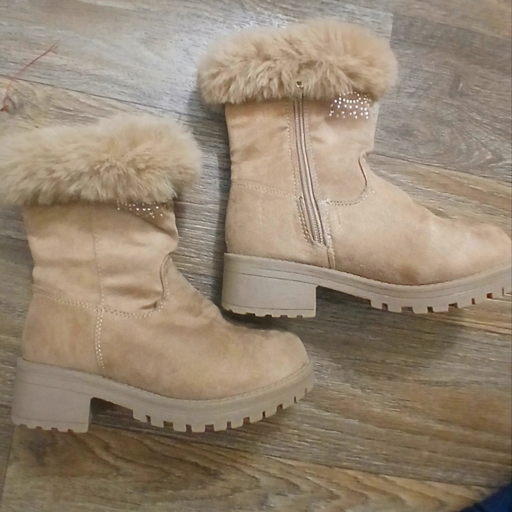 Bebe suede fur boots. Size 12 girls